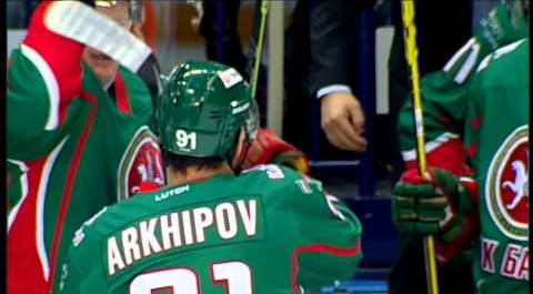Первый гол Дмитрия Архипова в КХЛ /  Arkhipov beats Svedberg to scores his first KHL goal