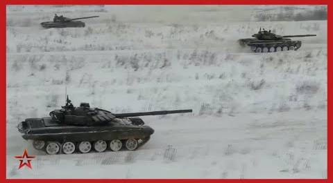 «Танковая карусель»: экипажи Т-72Б3 ошеломили колонну бронетехники «врага»