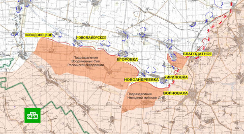 Минобороны показало карту наступления войск в Донбассе