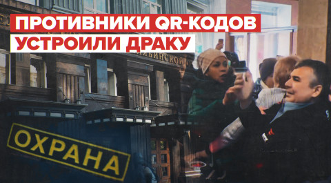 Против QR: в Челябинске активисты подрались с охраной Заксобрания